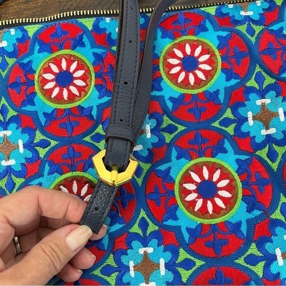 orYANY Grace Embroidered Blue Mosaic Crossbody. Bohemian - Picture 3 of 7